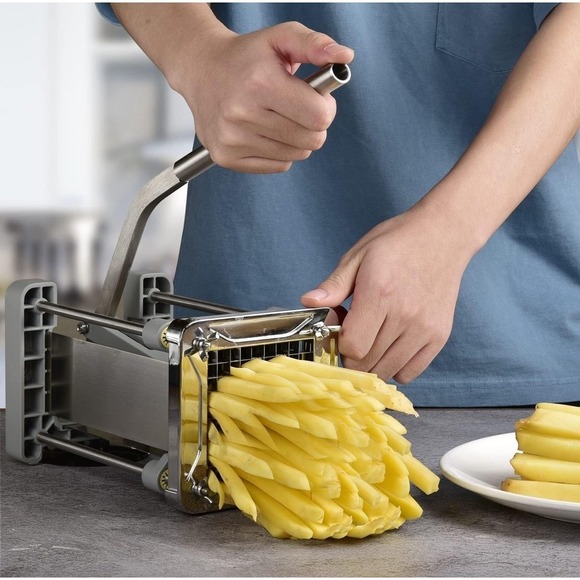 Sopito French Fry Cutter Stainless Steel Potato Slicer w/ 1/2" Blade - Picture 3 of 7